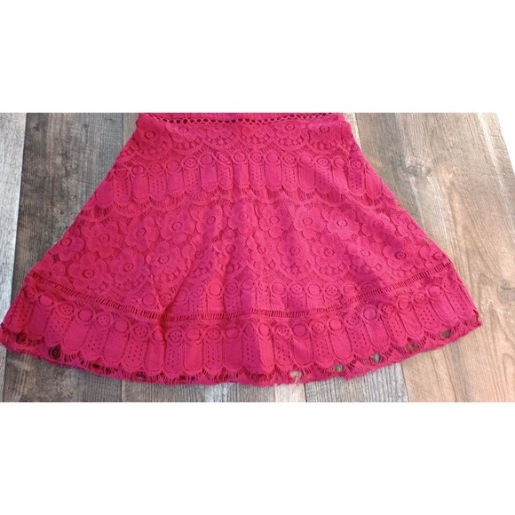 Women's Red Crochet Mini Dress, Size Medium - Picture 6 of 12